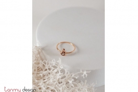 14k rose gold Zircon and diamond ring ( Champagne brown)